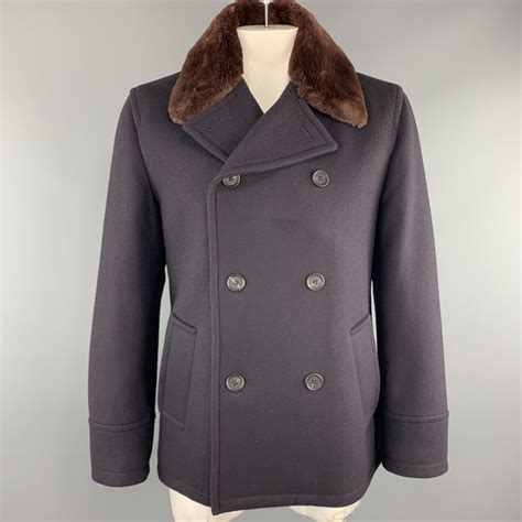 prada peacoat|Navy Double.